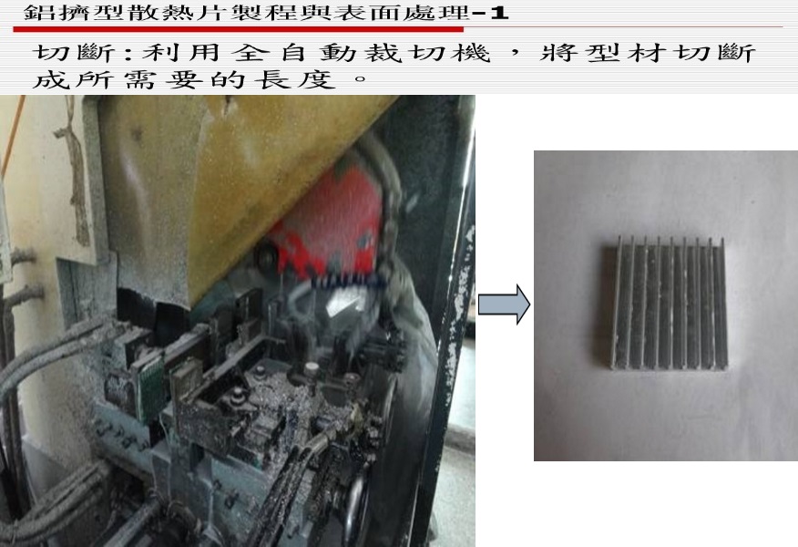 鋁擠型散熱片製程與表面處理-1 - 擠型類 設備